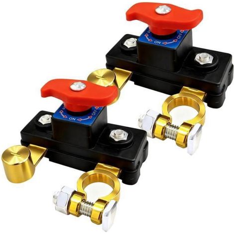 Lot de 2 interrupteurs de coupure de batterie de voiture, en cuivre pur, haute conductivité, transmission stable, in COUPE BATTERIE (1/5)
