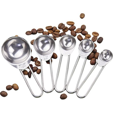 Pack de 5 tasses à mesurer et cuillères pour la cuisson 15/5/2,5/1,25/0,75 ml