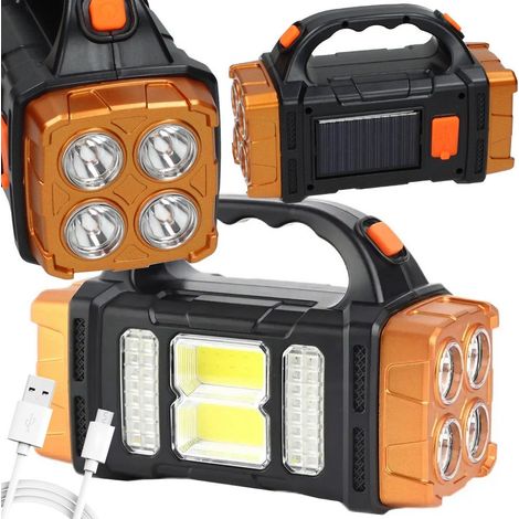 Lanterne de camping solaire LED portable rechargeable avec batterie externe, orange (1/5)