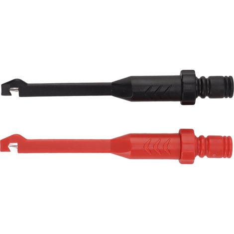 Lot de 2 sondes de perçage d'isolant pour câbles avec prises banane femelles de 4 mm pour la détection de circuits automobiles (rouge et noir). (1/5)