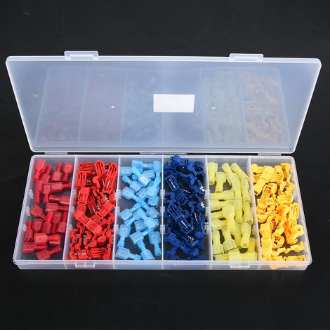 Kit d'assortiment de 120 connecteurs rapides mâles et femelles (rouge, bleu, jaune) (1/5)