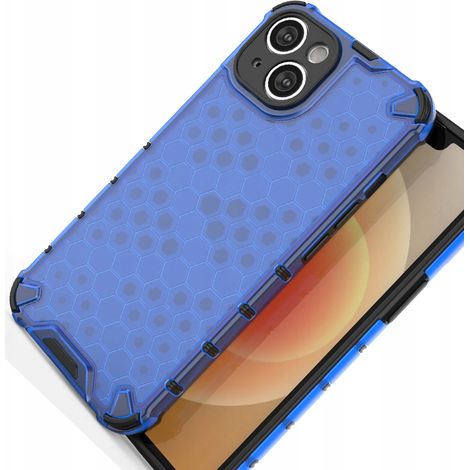Custodia ibrida rinforzata a nido d'ape per iPhone 14, colore blu (1/5)