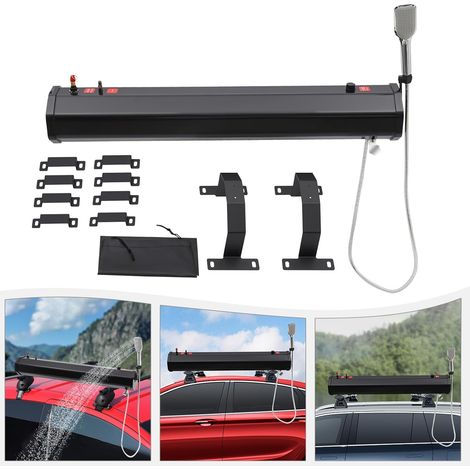 Réservoir d'eau autopressurisé pour douche de camping, 30 L/7,93 gal, pour douche tout-terrain, fixation sur voiture, réservoir d'eau portable, stockage d'eau pour camions, véhicules tout-terrain (1/5)