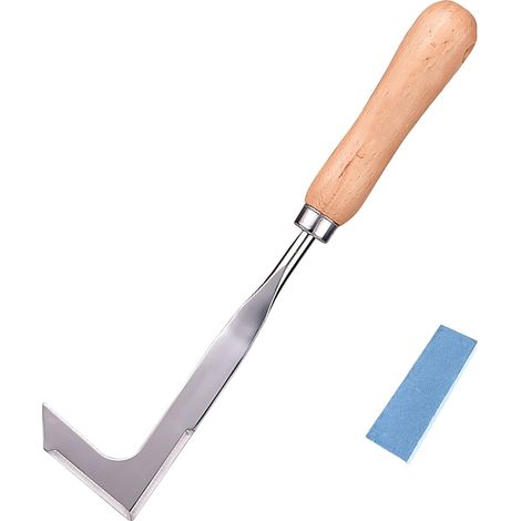 Désherbeur à main, outils de désherbage en acier inoxydable Outil de désherbage à main avec manche en bois naturel, outils de jardin pour creuser, désherber 1pc (1/2)