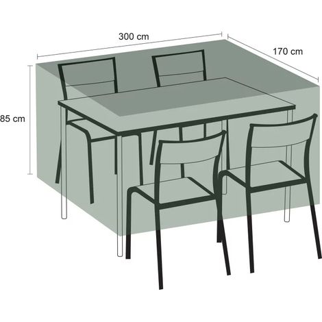 Housse TITANIUM® table rectangle et chaises 300 x 170 x 85 cm (1/4)