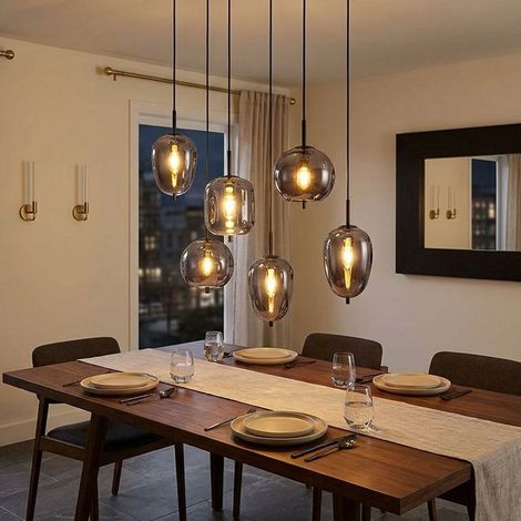 LED Hängeleuchte Pendelleuchte Esszimmerlampe verstellbar Schwarz Metall H 120 cm (1/5)