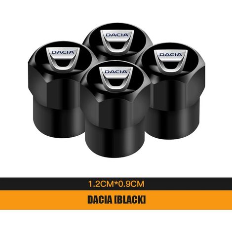 (B Noir) 4 bouchons de valve de pneu en alliage métallique, compatibles avec Dacia Duster, Logan, Sandero, Lodgy, Dokker et Sandero Stepway. (1/5)