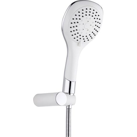 Aloni Bianco Handbrause Set mit Brauseschlauch und Wandhalterung weiß chrom Aloni Bianco Handbrause Set mit Brauseschlauch und Wandhalterung weiß chrom