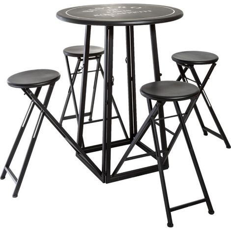 Ensemble de jardin coloris blanc / noir en fer -PEGANE-