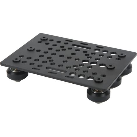 Plaque de portique en aluminium noir anodisé pour imprimante 3D, chariot à roulettes réglable 20-80mm, poulie noire incluse (1/5)