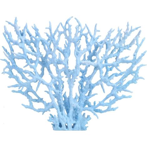 Décoration fantaisie d'aquarium Aquarium simulation d'aménagement paysager corail sous-marin aquarium herbe d'eau faux corail réservoir de mer décoration d'aquarium corail dur flétri 26204cm bleu 1 pi (1/2)