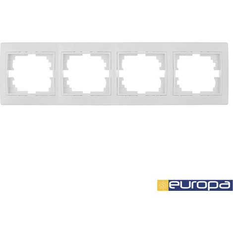 Cadre 4 éléments Horizontal Blanc Design Discret, Installation Facile - Solera