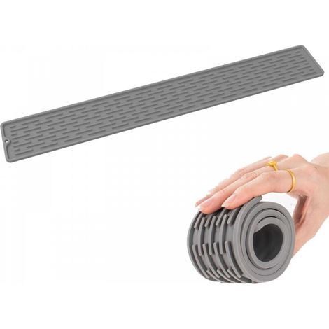 Tapis anti-goutte étroit en silicone, 50 x 5,5 cm, pour robinet et égouttoir, anti-éclaboussures pour évier de cuisine, résistant aux éclaboussures (1/5)