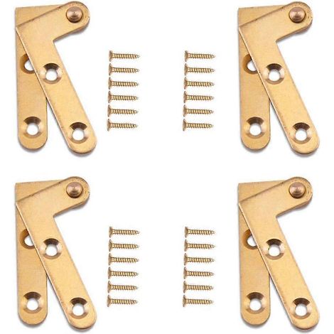 charnières pivotantes à 360° pour porte de placard antique, charnières invisibles en cuivre (forme en L), 49 x 25 mm (1/5)