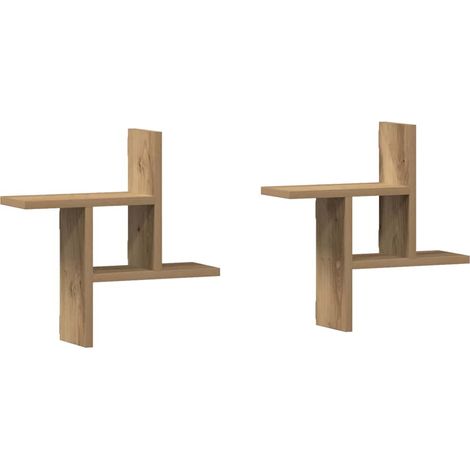 Maison Exclusive - Wandregale 2 Stk. Artisan-Eiche 38x12x38 cm Ho (1/5)