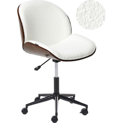 Desk Chair MENESHA Boucle White (1/5)