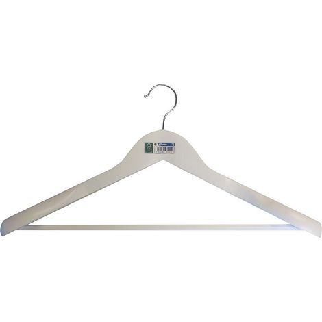 Appendino Sagomato con Spalline in Legno Bianco Ecologico FSC 45x23cm-55mm