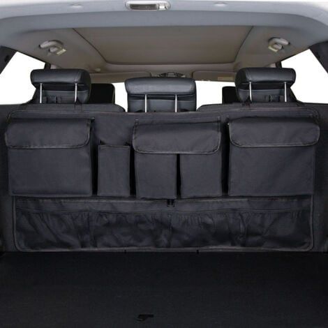 Organisateur Voiture 9 Poches avec 3 Sangles de Réglage Fixes Rangement Coffre de Voiture Multipurpose Pliables Sac de Rangement Voiture pour SUV et de Nombreux Véhicules (1/5)