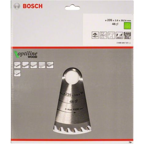 Bosch PRO Wood Kreissägeblatt, 235 x 2,8 x 30 mm, T48