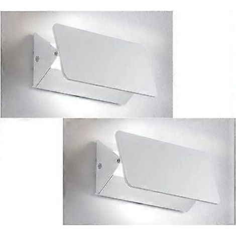 Lot de 2 appliques murales d'intérieur, 3 W, lumière blanche 6000 K, protection des yeux, design simple et moderne pour chambre, salon, cuisine, couloir.