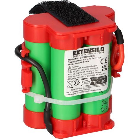 EXTENSILO Akku kompatibel mit Flymo 1200R, 1200 R, 1200R 2013, 1200R 2014, 1200R 2015 Rasenroboter Rasenmäher (3000mAh, 18V, Li-Ion) (1/5)