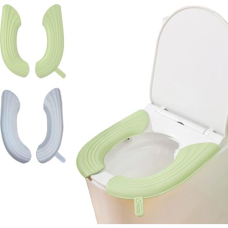 Lot de 2 couvertures de siège de toilette portables lavables et réutilisables, pour femme enceinte, enfant et senior (1/5)