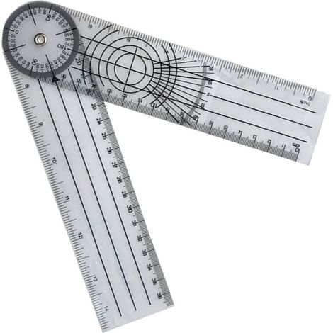 Règle d'angle en plastique de 140 mm (1 pièce), règle de mesure d'angle, jauge d'angle, règle d'évaluation d'angle en ergothérapie, règle de mesure de l'amplitude articulaire, règle médicale (1/5)