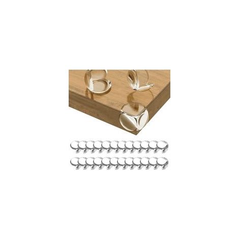 24 Pièce Protège Coin de Table Transparent, Sécurité Protege Coins de Meubles Protecteur, Coin de Table Protection Bebe, Non Toxique et Inodore, Doux et Haute Résilience, pour Bureau, Berceau (1/5)