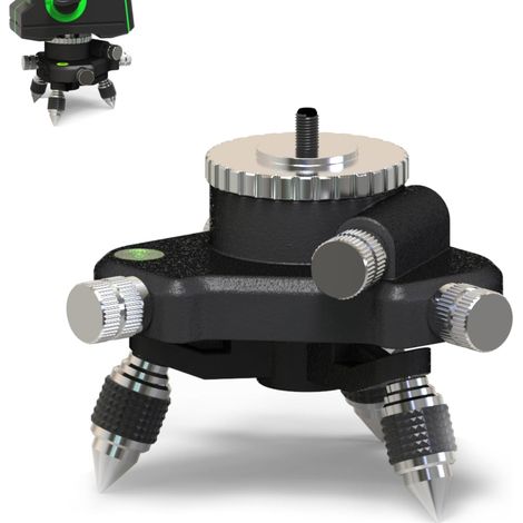 Bardusch - Support de Niveau Réglage à360 Degrés Support de Trépied de Niveau Trépied en Alliage D'aluminium à Filetage 1/4 pour Niveau Convient pour la Fixation (1/5)