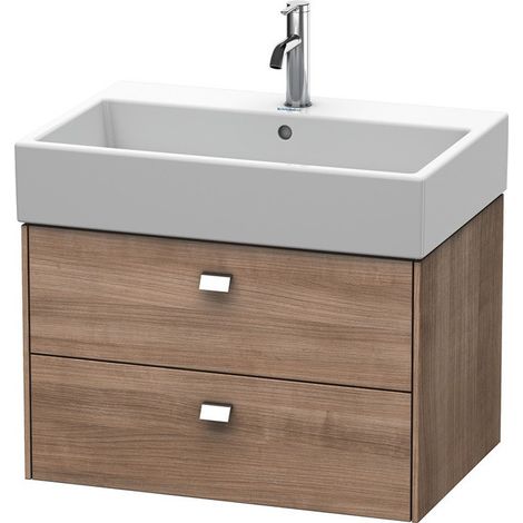 Mobiletto Duravit Brioso Vanity a parete 68,4 x 45,9 cm, 2 cassetti, incl. apertura per sifone e grembiule, per lavabo Vero Air 235070, Colore (anteriore/corpo): Decorazione ciliegio ticinese, maniglia cromata - BR415401073