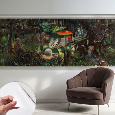Papier peint autocollant adhésif installation rapide du papier peint durable et résistante Forêt féérique 250x104 cm (1/5)