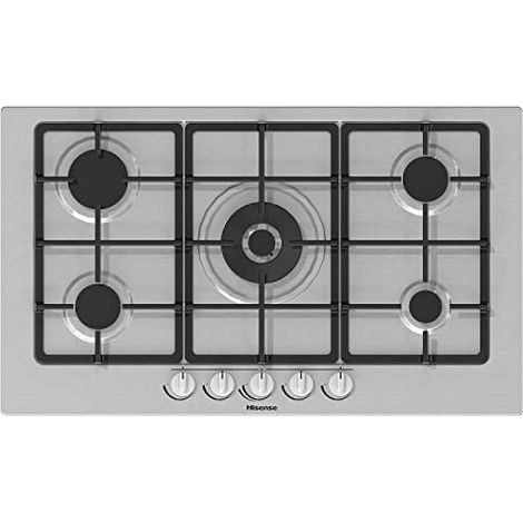 Hisense Piano Cottura GM973XF a Gas 5 Fuochi Gas Colore Acciaio Inox (1/4)
