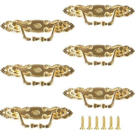 ALLIANDISBoutons et poignées de meubles,6 Pièces Poignee Tiroir Ancienne, Poignées de Meuble Ancien, Pour Tiroir, Armoire, Placard DIY Décoration (1/5)