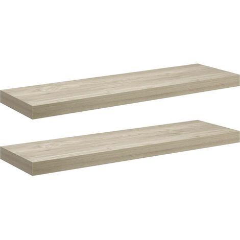 vidaXL Floating Wall Shelves 2 pcs Oak 80x23,5x3,8 cm MDF (1/4)