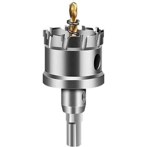 35mm Scie à Cloche en carbure de tungstène, TCT Foret de scie trépan avec 1 forets pilote plaqués titane pour acier inoxydable, feuille, métal (1/4)