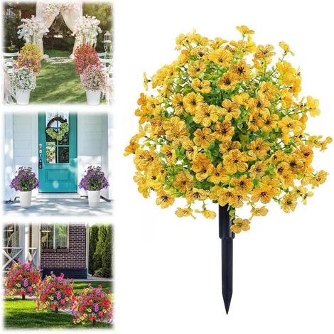 Aishang Violet Artificiel Outdoor Indoor UV Résistant, Fleur Décorative Imperméable pour Jardin, Maison et Terrasse OBJET DECORATIF (1/5)