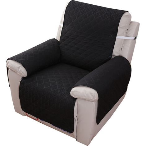 Copripoltrona relax monoposto, copridivano reclinabile impermeabile per camera da letto (nero) (1/4)