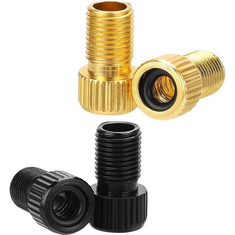 Set mit 4 Presta-Ventiladaptern, Fahrradventilkonvertern/Adaptern mit schwarzem O-Ring, zum Aufpumpen von Reifen mit einer Standardpumpe oder einem Luftkompressor.