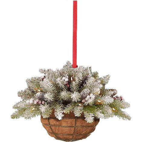 Décorations de sapin de Noël, panier en bois, guirlandes lumineuses artificielles, mini-ornements de Noël à suspendre -B (1/5)