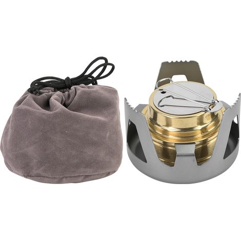 Réchaud à alcool portable ultra-léger pour camping, randonnée et BBQ (Gris) (1/5)