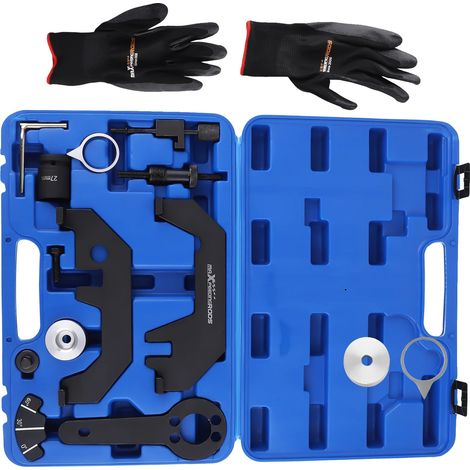 Kit de herramientas para la sincronización del motor, construcción de acero de alta resistencia, 16 x 12 x 5 pulgadas, compatible con motores N62 y N73, herramienta de sincronización mecánica. (1/5)