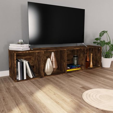 Bibliothèque, Meuble TV, Étagère de Rangement, Meuble pour Dossier Chêne fumé 36x30x143cm Bois d'ingénierie AXZ14991 (1/5)