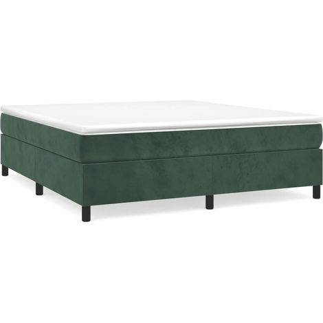 Sommier à ressorts de lit - Sommier pour Adulte et Enfant - Vert foncé 180x200 cm Velours BV552311 - BonneVie (1/5)