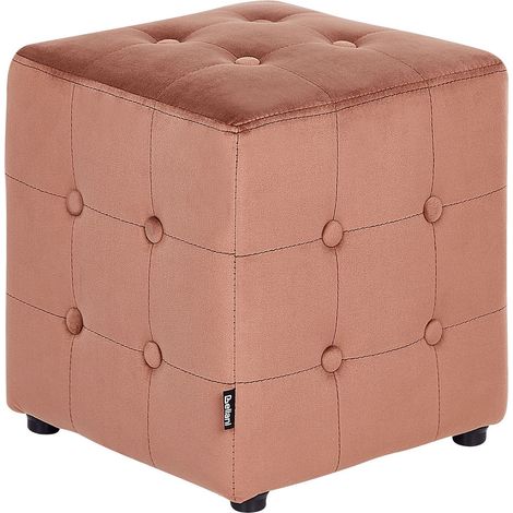 Pouffe WISCONSIN Velvet Peach Pink