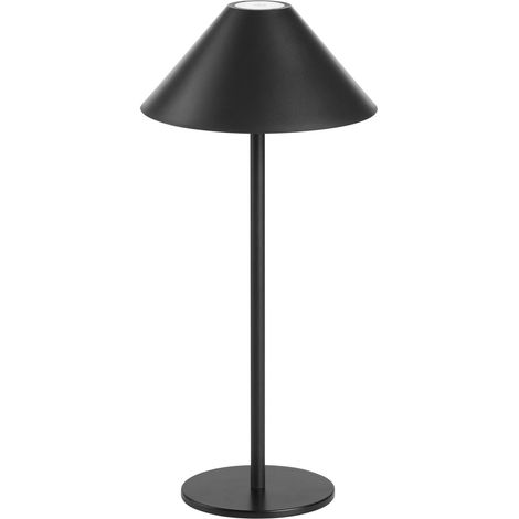 Forlight Sirina - Lámpara Portátil LED Interior y Exterior. Lámpara de Mesa Carga Inalámbrica Aluminio Negro Luz Cálida 3000K (1/4)
