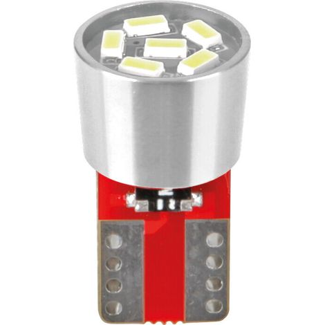 24V Led series - 6 Led SMD - (T10) - W2,1x9,5d - 2 pz - Scatola - Bianco - Doppia polarità - Resistenza incorporata (1/4)