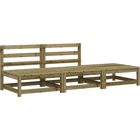 Canapé de jardin Divan de jardin sans accoudoirs repose-pieds bois pin imprégné (1/5)