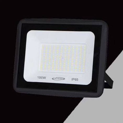 TrAdE Shop Traesio - Faretto Led Faro 100watt 9000lm Ip65 Nero Luce Calda Naturale Fredda Ek02-100w-n - -Bianco Freddo -