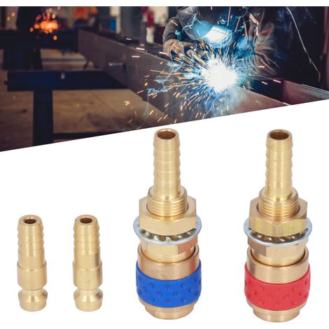 Adaptateur de gaz M8 refroidi à l'eau, connecteur rapide pour fiches de torches de soudage TIG ou MIG (1/5)