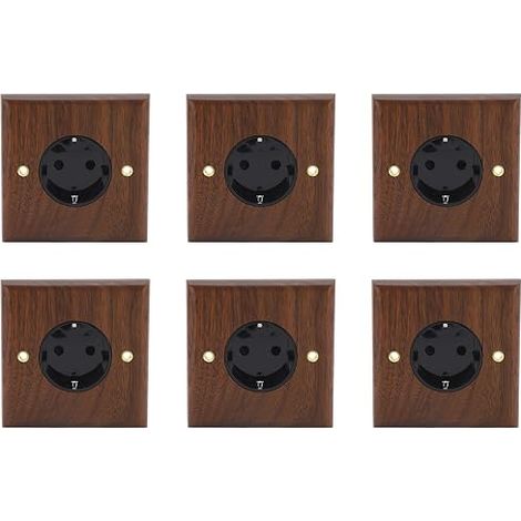 Wall Outlet Electrical Wall Outlet Switch Socket 16A 250V Retro Electrical Socket Wall Socket Black Walnut Socket for Appliances (6) (1/5)